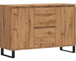 vidaXL - Dressoir - 101,5x35x70 - cm - bewerkt - hout - artisanaal - eikenkleurig
