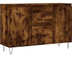 vidaXL - Dressoir - 101,5x35x70 - cm - bewerkt - hout - gerookt - eikenkleurig