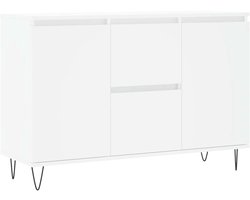 vidaXL - Dressoir - 101,5x35x70 - cm - bewerkt - hout - wit
