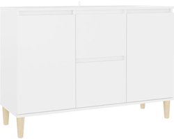 vidaXL - Dressoir - 101x35x70 - cm - bewerkt - hout - wit