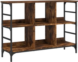 vidaXL - Dressoir - 102x32x73,5 - cm - bewerkt - hout - gerookt - eikenkleurig