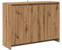 vidaXL - Dressoir - 102x33x75 - cm - bewerkt - hout - artisanaal - eikenkleurig