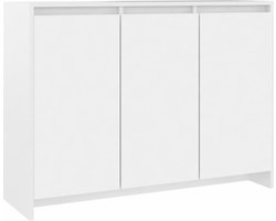 vidaXL - Dressoir - 102x33x75 - cm - bewerkt - hout - wit