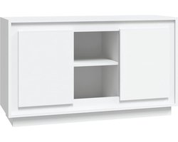 vidaXL - Dressoir - 102x35x60 - cm - bewerkt - hout - wit