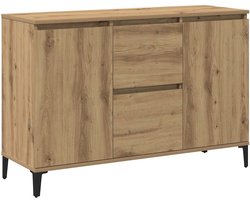 vidaXL - Dressoir - 102x35x70 - cm - bewerkt - hout - artisanaal - eikenkleurig