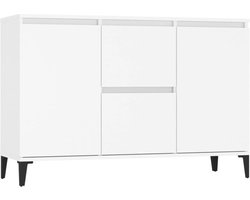 vidaXL - Dressoir - 102x35x70 - cm - bewerkt - hout - wit