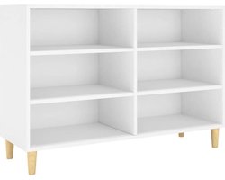 vidaXL - Dressoir - 103,5x35x70 - cm - bewerkt - hout - wit