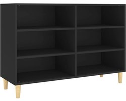 vidaXL - Dressoir - 103,5x35x70 - cm - bewerkt - hout - zwart