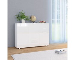 vidaXL - Dressoir - 107x35x80,5 - cm - hoogglans - wit
