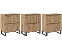 vidaXL - Dressoir - 3 - pcs - Artisan - Eiken - 60 - x - 35 - x - 70 - cm
