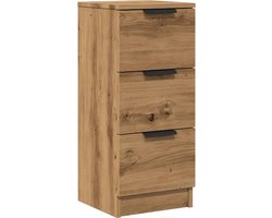 vidaXL - Dressoir - 30x30x70 - cm - bewerkt - hout - artisanaal - eikenkleur
