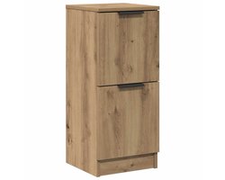 vidaXL - Dressoir - 30x30x70 - cm - bewerkt - hout - artisanaal - eikenkleur