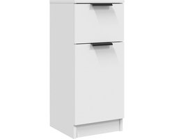 vidaXL - Dressoir - 30x30x70 - cm - bewerkt - hout - wit