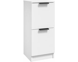 vidaXL - Dressoir - 30x30x70 - cm - bewerkt - hout - wit