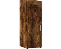 vidaXL - Dressoir - 30x42,5x93 - cm - bewerkt - hout - gerookt - eikenkleurig