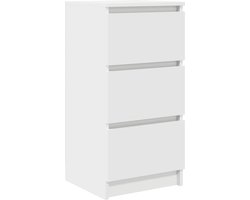 vidaXL - Dressoir - 37,5x35x76 - cm - bewerkt - hout - wit