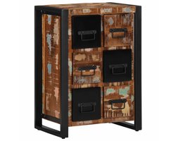 vidaXL - Dressoir - 50x35x70 - cm - massief - gerecycled - hout