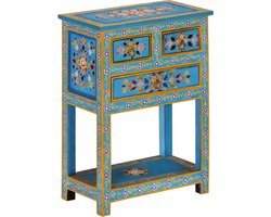 vidaXL - Dressoir - 55x30x76 - cm - massief - mangohout - turquoise