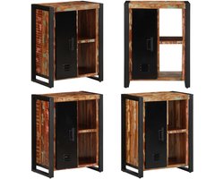 vidaXL Dressoir 55x35x70 cm massief gerecycled hout meerkleurig - Dressoir - Dressoirs - Kast - Wandkast