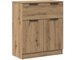 vidaXL - Dressoir - 60x30x70 - cm - bewerkt - hout - artisan - eikenkleurig