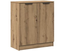 vidaXL - Dressoir - 60x30x70 - cm - bewerkt - hout - artisanaal - eikenkleurig