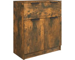 vidaXL - Dressoir - 60x30x70 - cm - bewerkt - hout - gerookt - eikenkleurig