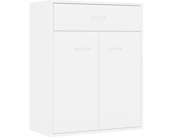 vidaXL - Dressoir - 60x30x75 - cm - bewerkt - hout - wit