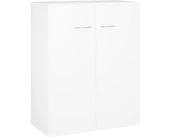 vidaXL - Dressoir - 60x30x75 - cm - bewerkt - hout - wit