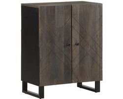 vidaXL Dressoir - 60x33x75 cm - Mangohout - Zwart Dressoir - Dressoirs - Opbergkast - Buffet