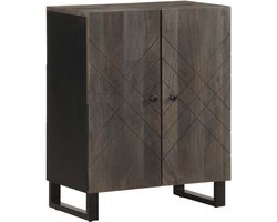 vidaXL - Dressoir - 60x33x75 - cm - massief - mangohout - zwart