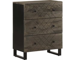 vidaXL - Dressoir - 60x33x75 - cm - massief - mangohout - zwart