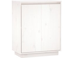 vidaXL - Dressoir - 60x34x75 - cm - massief - grenenhout - wit