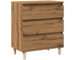 vidaXL Dressoir - 60x35x70 cm - 3 lades - Artisanaal Eiken Dressoir - Tv-meubel - Opbergkast - Salontafel - Hout Meubilair