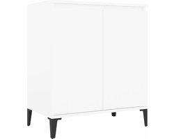 vidaXL - Dressoir - 60x35x70 - cm - bewerkt - hout - wit