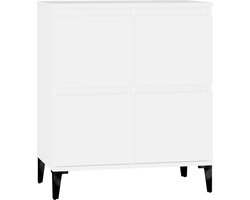 vidaXL - Dressoir - 60x35x70 - cm - bewerkt - hout - wit