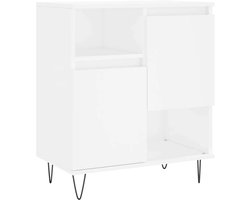 vidaXL - Dressoir - 60x35x70 - cm - bewerkt - hout - wit