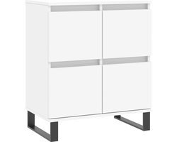 vidaXL - Dressoir - 60x35x70 - cm - bewerkt - hout - wit