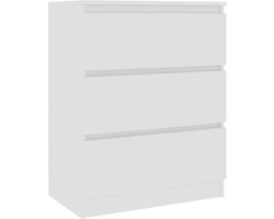 vidaXL - Dressoir - 60x35x76 - cm - bewerkt - hout - wit