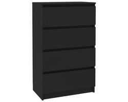 vidaXL - Dressoir - 60x35x98,5 - cm - bewerkt - hout - zwart