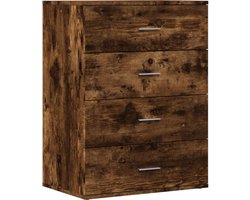 vidaXL - Dressoir - 60x39x80 - cm - bewerkt - hout - gerookt - eikenkleurig