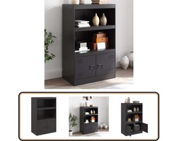 vidaXL Dressoir 67x39x107 cm staal zwart