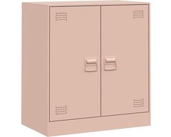 vidaXL - Dressoir - 67x39x73 - cm - staal - roze