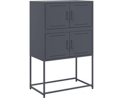 vidaXL - Dressoir - 68,5x38,5x107 - cm - staal - antracietkleurig