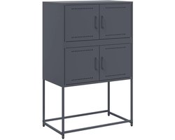 vidaXL Dressoir 68,5x38,5x107 cm staal antracietkleurig