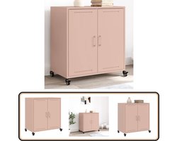 vidaXL Dressoir 68,5x39x72 cm staal roze