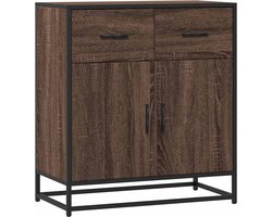 vidaXL - Dressoir - 68x35x76 - cm - bewerkt - hout - bruin - eikenkleur