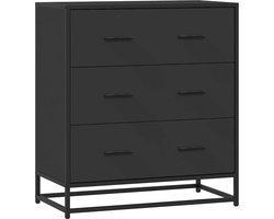 vidaXL - Dressoir - 68x35x76 - cm - bewerkt - hout - en - metaal - zwart