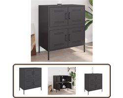 vidaXL - Dressoir - 68x39x79 - cm - staal - zwart