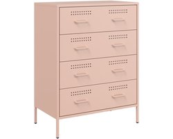 vidaXL Dressoir 68x39x89 cm staal roze