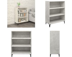 vidaXL Dressoir 69-5x32-5x90 cm bewerkt hout betongrijs - Dressoir - Dressoirs - Kast - Wandkast